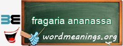 WordMeaning blackboard for fragaria ananassa